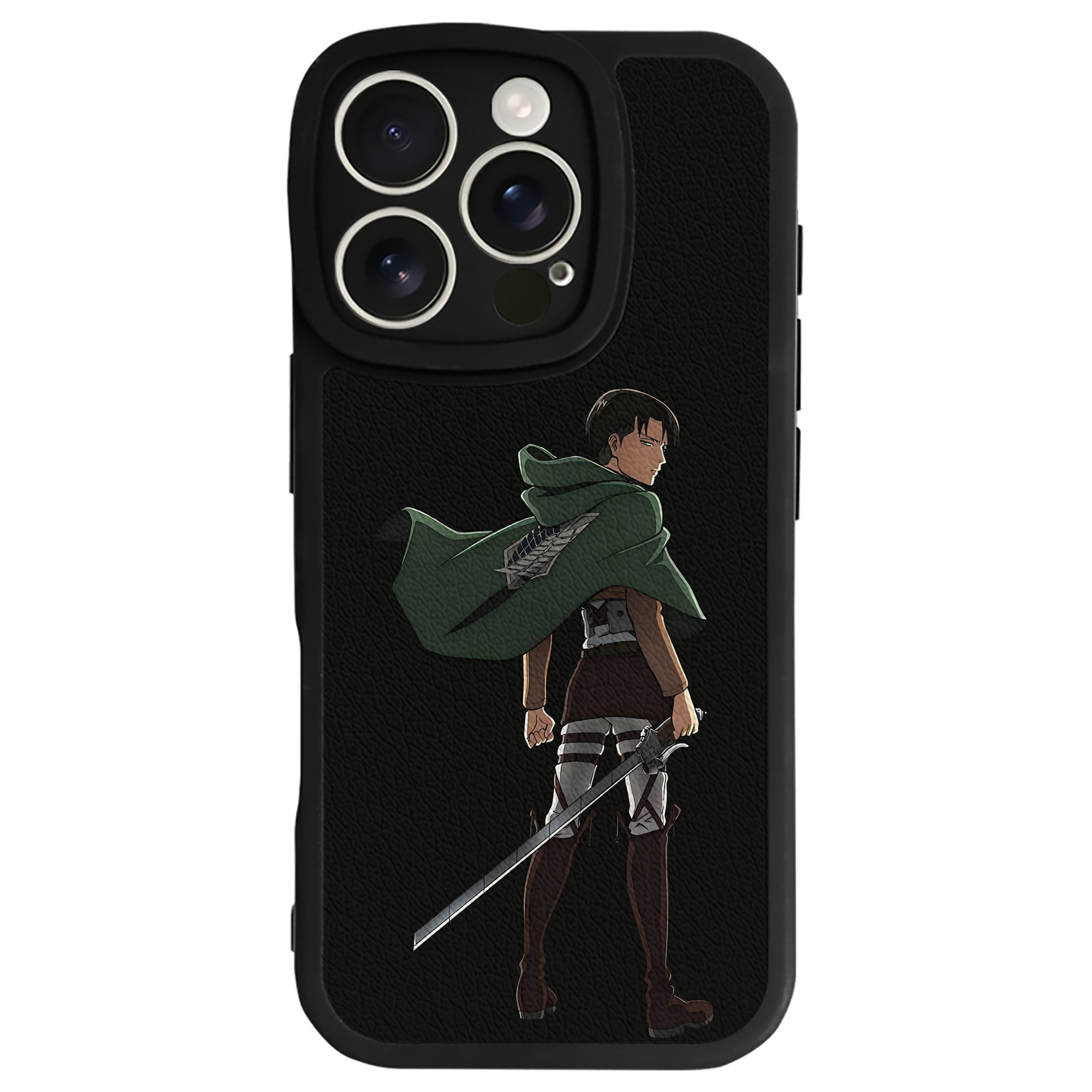 （画像用） 進撃の巨人 リヴァイ·アッカーマン Attack on Titan Levi Ackerman 【iPhone 16シリーズ対応】シリコンスマホケース（レザー調） 材質：シリコン